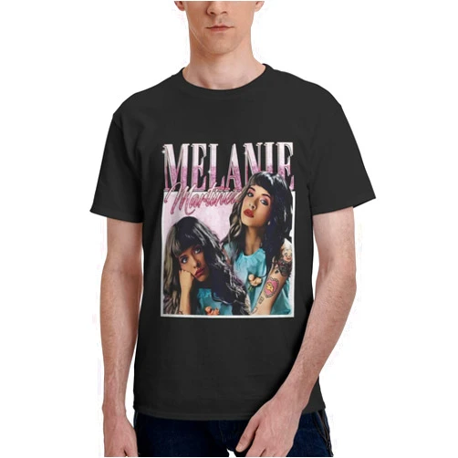 HEILUTKEW Melanie and Martinez Men and Women Retro Casual Fashion Cotton Round Neck Short Sleeve T-Shirt Black