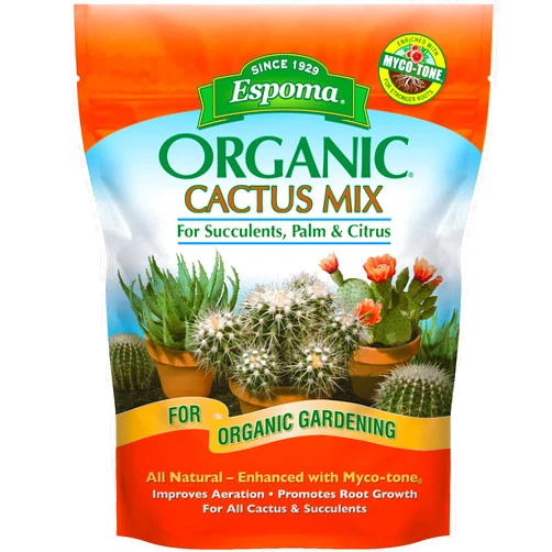 Espoma Organic Cactus Potting Soil Mix, Natural & Organic Soil for Cactus, Succulent, Palm, and Citrus grown in containers both indoors and outdoors, 4 qt, Pack of 2