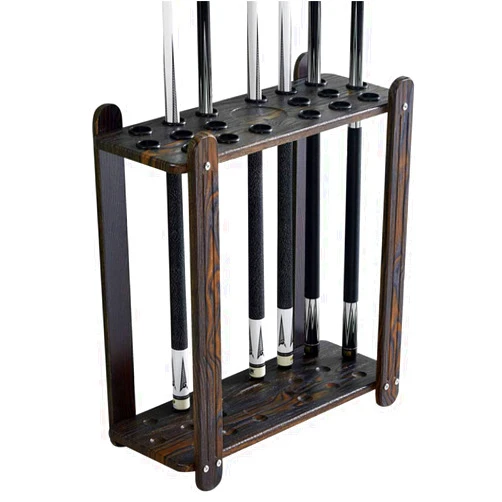 WXZX Billiard Cue Racks -Wooden Pool Snooker Cue Rack,Black Wood Grain Finish,Pool Stick Holder,Holds 8/10/16/18 Cues,for Billiards Snooker Accessory 60 X 25 X 60cm