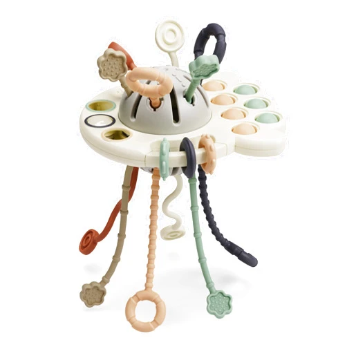 GOPO TOYS Montessori Toys for 18+ Months Old - Baby Sensory Toys for Boys and Girls - Silicone Pull String Activity Toy for Toddlers - Learning & Educational Toys for Kids - Babies Birthday Gifts