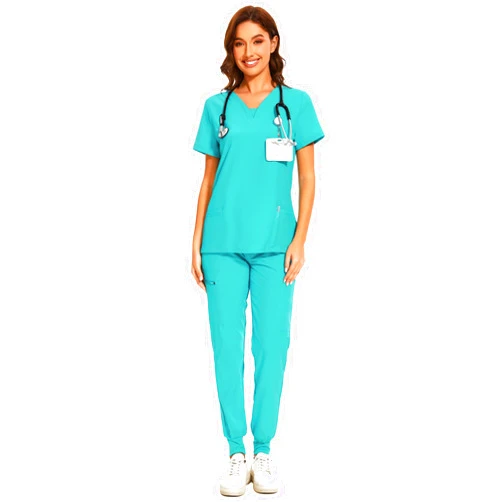 COZYFIT Scrubs for Women - V-Neck Top & Cargo Pants Scrubs Set with 10 Pockets