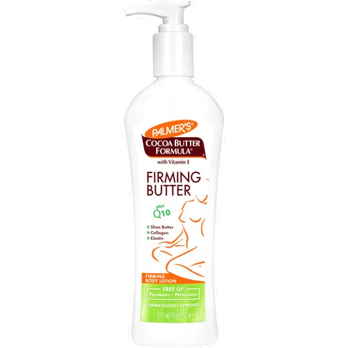 Palmer's Cocoa Butter Formula with Vitamin E + Q10 Firming Butter Body Lotion, Postpartum Essentials Skin Care, Shea Butter, Collagen and Elastin, 10.6 Fl Oz