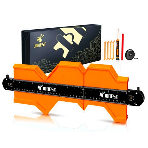 JOREST Connectable Contour Gauge 10+5 Inch with Lock, Profile Tool Scribe, Super Duplicator, Tile Flooring Woodworking, Shape Outline Edge Angle Measuring, Gifts for Father Dad Men Carpenter Handyman