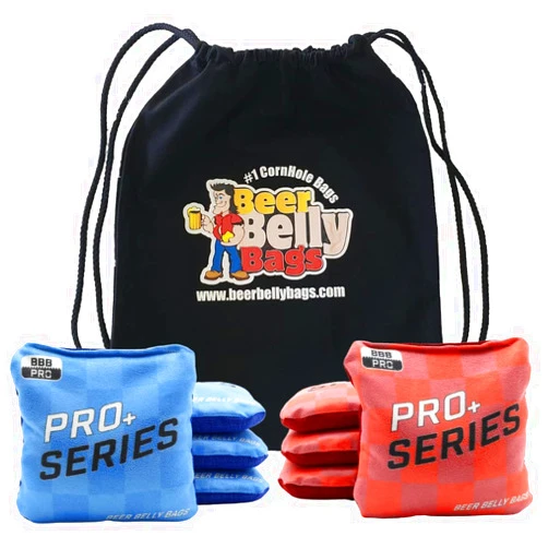 Beer Belly Bags Pro Plus Competitive Cornhole Bags, Pro+ Series Regulation Resin Fill Set of 8 Includes Carrying Tote Made in USA