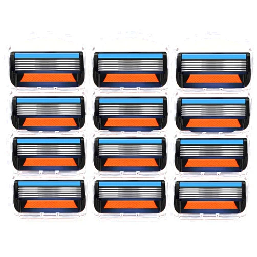 Generic 12PCS Razor Blades for Gillette Fusion 5 Razors, Extra Smooth 5 Layered Blades Set Men