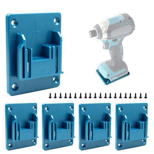 Meroukou 5 Packs Tools Drill Mount Holder, Compatible with Makita 18V Li-ion Drill Tools Holder Dock Hanger(Blue)