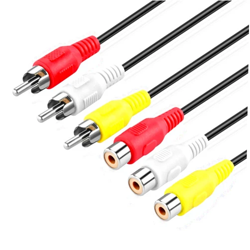 TNP Products TNP 3 RCA Extender Extension Cable (6 Feet) - 3RCA Male to Female Red White Yellow Cable - Audio Video Composite Cable Adapter Cord Wire Coupler Jack Plug for DVD, CD, AV TV, Stereo, Amplifier