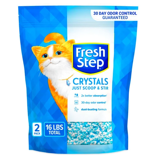 Fresh Step Crystals, Premium Cat Litter, Scented, 8 Pounds, Pack of 2 (Package May Vary)