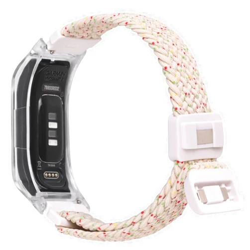 C2D JOY Braided Nylon band Compatible with vivosmart 5 Activity Tracker Replacement Watchband with Transparent Case Medium