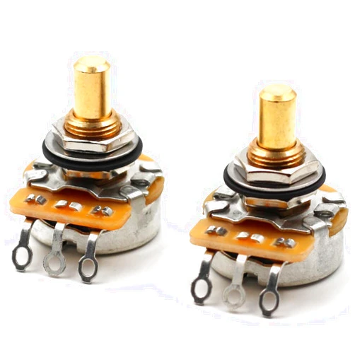 The Art Of Tone CTS 500K Pot Short (3/8 inch) Solid Shaft, 10% Audio Taper, 10% Tolerance, Pair (2X)