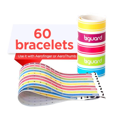 TGuard Bracelets - Original Finger Sucking Deterrent and Thumb Guard Bracelets - For Use with AeroThumb & AeroFinger - Plastic Wristbands for Babies, Toddlers and Kids - Assorted Colors - 60 PCS