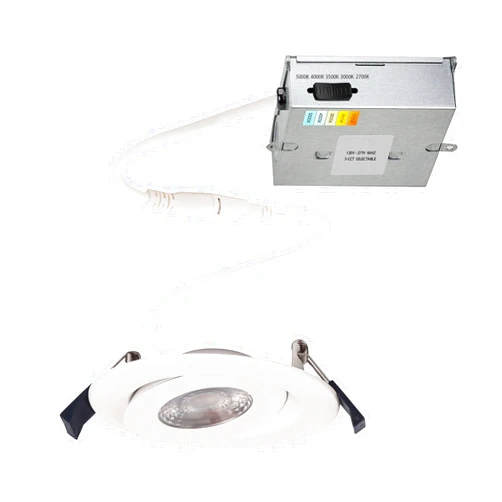 WAC Lighting, Lotos 6in LED Round Adjustable 5-CCT Selectable 2700K-3000K-3500K-4000K-5000K Recessed Kit in White
