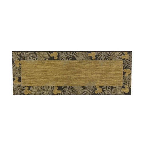 Gertmenian Mickey Mouse Indoor Outdoor Rug, Disney Home Decor, Perfect Area Carpet for Deck, Patio, Sunroom, Office, Playroom, Living Room, 2x6 Runner, Palm Border Chestnut Brown, 46317