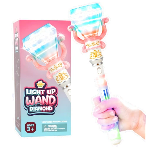IPIDIPI TOYS Light Up Spinning Diamond Wand for Kids in Gift Box, Rotating LED Toy for Girls and Boys, Magic Princess Sensory Toys, Suitable for Autistic Children, Best Pretend Play Birthday Gift 3, 4, 5, 6, 7