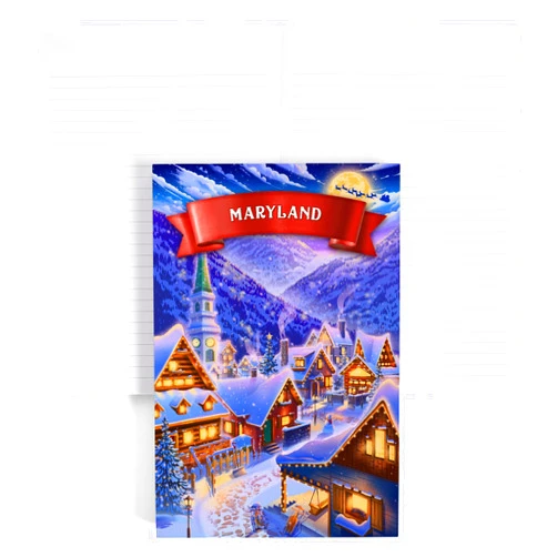 Lantern Press Maryland, Sleepy Winter Village (Lined 6x9 Journal, Lay Flat, 193 Pages, FSC Paper)