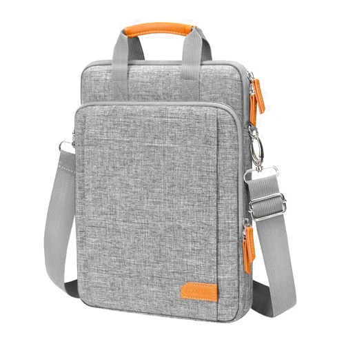MOSISO 360 Protective Laptop Bag, 13.3 inch Vertical Computer Bag Compatible with MacBook, HP, Dell, Lenovo, Asus Notebook with Shoulder Strap & Front Raised & Vertical Pockets, Gray