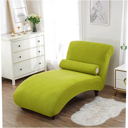 Catsandy Chaise Lounge Slipcover Velvet Chaise Lounge Cover Armless Lounge Chaise Slipcover Furniture Protector for Living Room Ultra Soft Machine Washable Solid (Jacquard Green)