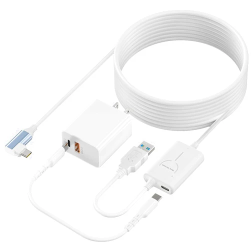 RuntoGOL Link Cable 16FT Compatible with Meta/Oculus Quest 3/Quest 2/Quest 1 Accessories, VR Link Cable with Separate Charging Port, USB 3.0 Type C to C Charging Cable for VR Headset Gaming PC