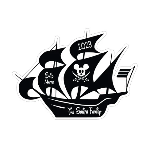 Handmade Custom Pirate Ship Magnet, Personalized cruise magnet