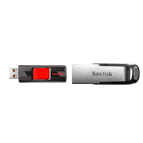 SanDisk Cruzer 128GB USB 2.0 Flash Drive (SDCZ36-128G-B35) Bundle with SanDisk Ultra Flair 128GB USB 3.0 Flash Drive - SDCZ73-128G-G46,Black 128GB Flash Drive + USB 3.0 Flash Drive Standard Packaging