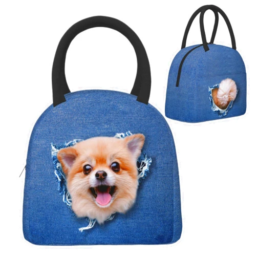 YOZIRIBO Lunch Bag Lunch Box for Women Men Boys Girls, Reusable Insulated Lunch Tote Bag, Leakproof Thermal Cooler Sack Food Handbags High Capacity for Work School Picnic Camping Gifts (Cute Dog)