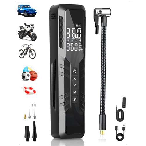 OMQ Tire Inflator Portable Air Compressor, 5X Faster Portable Air Pump with 10000mAh Battery, 150 PSI Cordless Air Pump for Car Tires, Bike & Motorcycle Tires, Ball