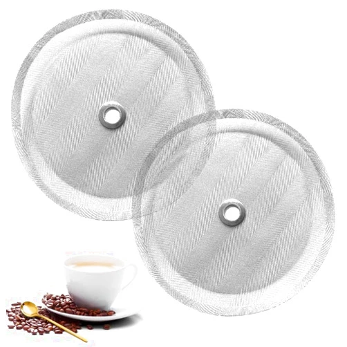 FORTATO 2 Pcs French Press Filters, 4 Inch French Press Replacement Filter Screen, 304 Stainless Steel Mesh Filter for 1000ml, 34oz, 8 cup French Press Coffee Makers, Resuable Cafetiere Filter Screen