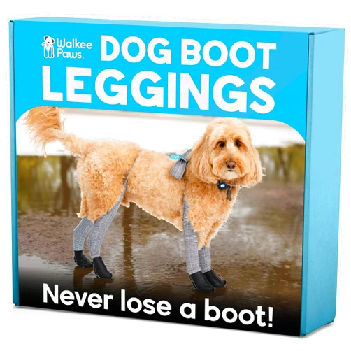 Walkee Paws New Deluxe Easy-On Dog Boot Leggings, Protects from Hot Pavement, Summer Showers, Wet Surfaces, Allergens (Classic, Small/Medium)