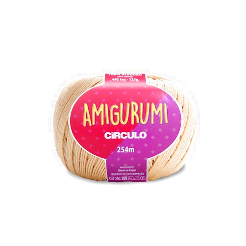 CÍRCULO Circulo Amigurumi Yarn, 100% Mercerized Brazilian Virgin Cotton for Crocheting and Knitting, Soft Art - Sport Weight Yarn, 4.4 oz, 278 yds - Color 7564 - Porcelain