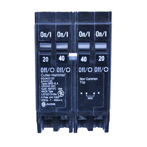Cutler-Hammer BQ2402120 Type BR Quadplex 20A & 40A Circuit Breaker