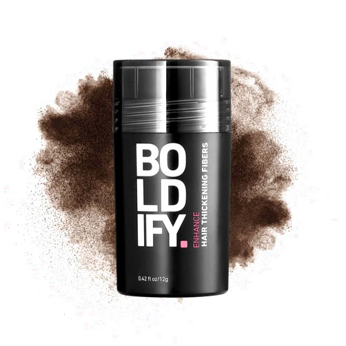 BOLDIFY Hair Fibers (12g) Fill In Fine and Thinning Hair for an Instantly Thicker & Fuller Look - Best Value & Superior Formula -14 Shades for Women & Men - DARK BROWN