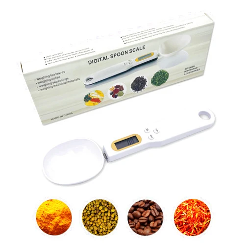 JGTONG Digital Spoon Scale, Digital Kitchen Scales 500g/0.1g Kitchen Measuring Spoon Food Scale Digital Multi-Function with Accurate LCD Display for Dispensing Coffee Beans, Milk, Flour,Condiment