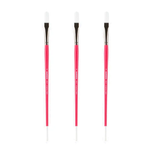 Creative Mark Pro White Soft Filament Acrylic Paint Brushes - Filbert Size 8, Set of 3 - Versatile Synthetic Brushes for Acrylic Painting, Gouache, Oils & Caseins