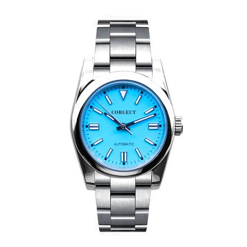 Corgeut Watch Men-Analogue Automatic Mechanical Watch with Stainless Steel Strap,NH35 Movement