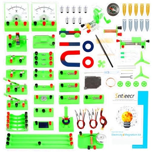 Sntieecr Science Magnetism Kit for Kids, Electric Circuit Kit for Kids, Stem Science Experiment Discovery Circuit Board Kit for Students Learning Starter