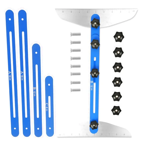 DIYAREA Stair Treads Gauge Template Tool,Stair Jig, Aluminum Alloy Stair Measuring Tool,Adjustable Measurement Tool, Shelf Scribe Layout Tool for Stairs,Risers,Shelf and Cutting Drywall,8.86''-60.70''