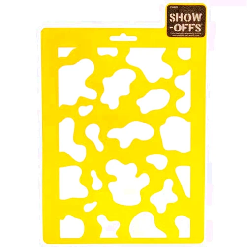 Show-Offs Cow Spots Print Stencil - Reusable Multimedia Template 7 x 9 Inches, 2304608