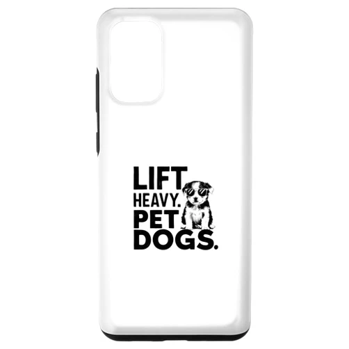 Pet doggy lovers fans bodybuilders women presents Galaxy S20+ Lift. Heavy, Pet Dogs. Funny Gym Weight Workout Lifter Women Case
