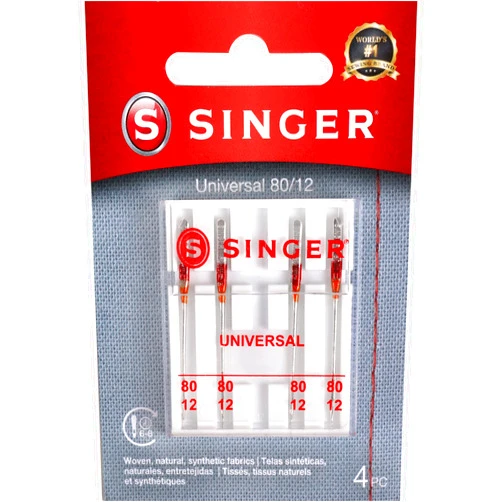 SINGER 4715 Universal Regular Point Machine Needles, Size 80/12, 4-Count
