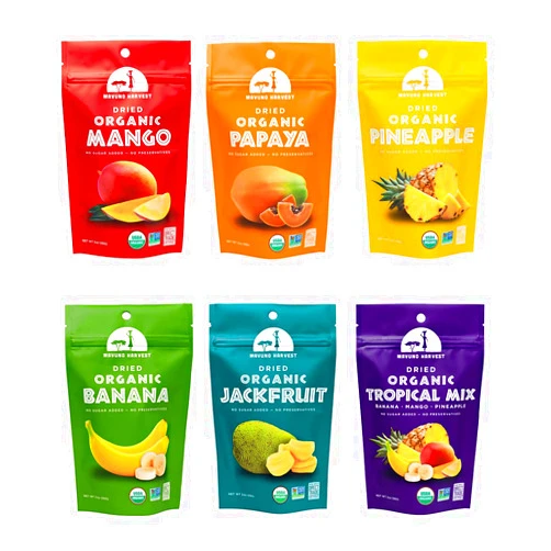 Mavuno Harvest Organic Dried Fruit Variety Pack | Dried Mango, Papaya, Pineapple, Banana, Jackfruit, & Tropical Mix | Healthy, Vegan, No Sugar Added, Non GMO Snacks for Kids & Adults | 2 Ounce, 6 Pack