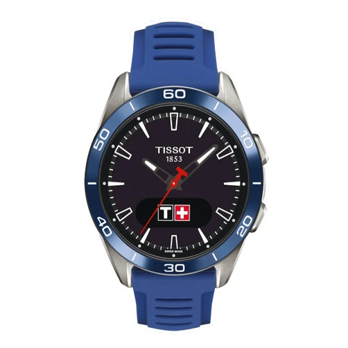 Tissot Unisex T-Touch Connect Sport antimagnetic Titanium case Quartz Watches, Blue, Silicone, 21 (T1534204705101)