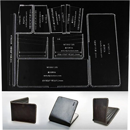 NW Short Wallet Acrylic Template Wallet Leather Pattern Acrylic Leather Pattern Leather Templates for Bags