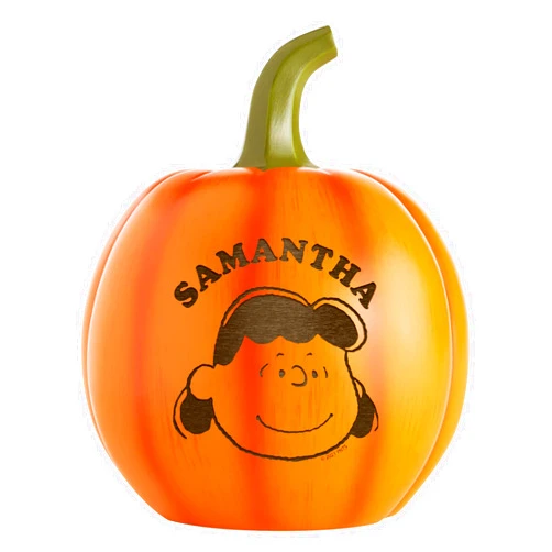 Let's Make Memories Personalized Light-Up Pumpkin - Peanuts Characters - Resin - Indoor/Outdoor - Halloween Décor - Fall Décor - Halloween Party - Lucy - Small
