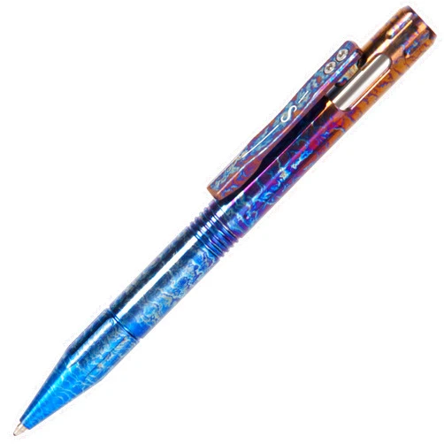 SMOOTHERPRO Titanium Bolt Action Pen Compatible with Parker Refill Retractable and Refillable Round Metal Flat Cap Gift for Men Women Business Writing Office Journaling Birthday Color Multicolor(GT03)
