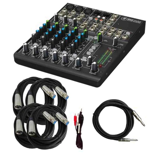 Mackie 802VLZ4 8 Channel Ultra-Compact Analog Mixer with Cables Bundle