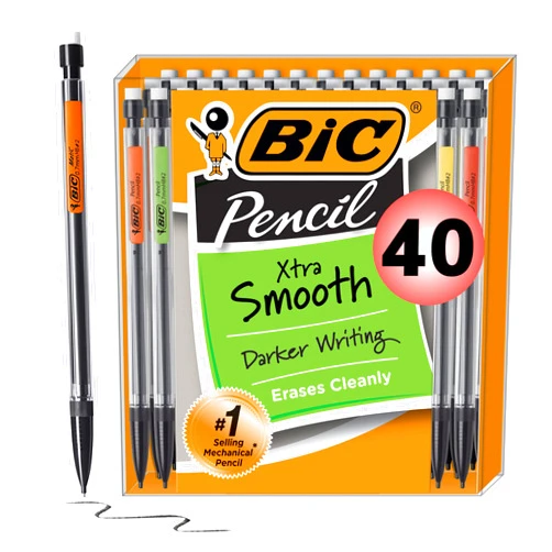 BIC Xtra-Smooth Mechanical Pencil, Medium Point (0.7 mm), 40-Count
