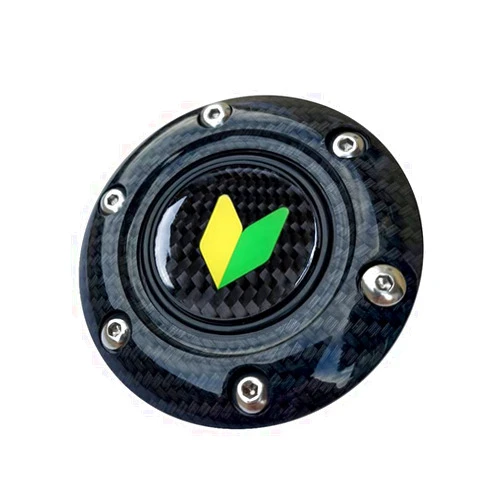 Generic JDM Steering Wheel Center Cap Aluminum Carbon Fiber Horn Button 6 Hole