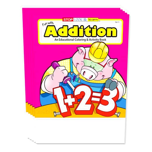 ZOCO - Fun with Addition - Educational Coloring Books (25 Bulk Pack, Without Crayons) - Preschool Learning - Games, Puzzles, Math Activities for Kids