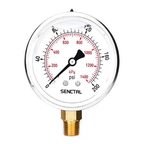Senctrl 0-200 Psi Glycerin Liquid Filled Pressure Gauge, 2.5