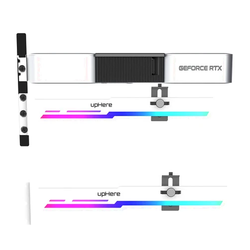 upHere 5V Addressable RGB White Graphics Card GPU Brace Support Video Card Sag Holder,Built-in 5V ARGB Strip,Adjustable Length and Height Support,G276WTARGB